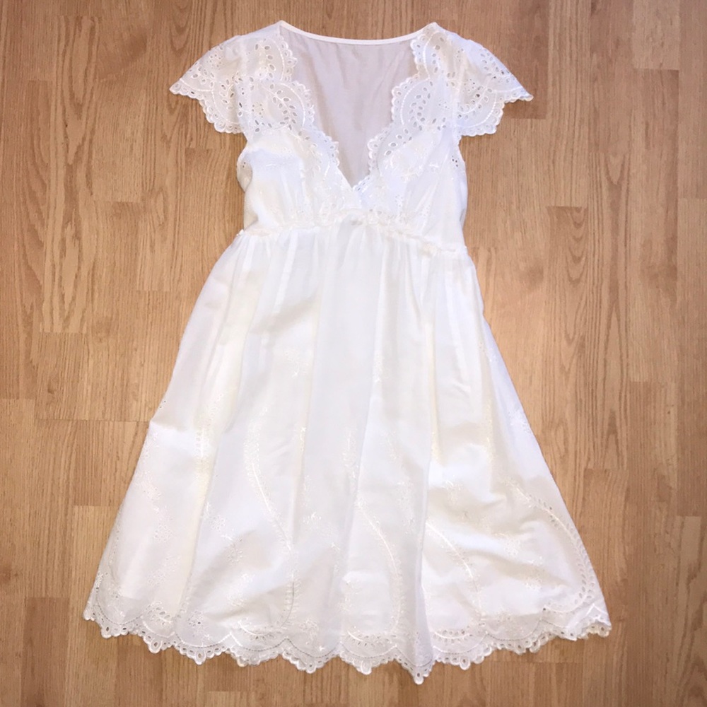 BCBG White Eyelet Dress